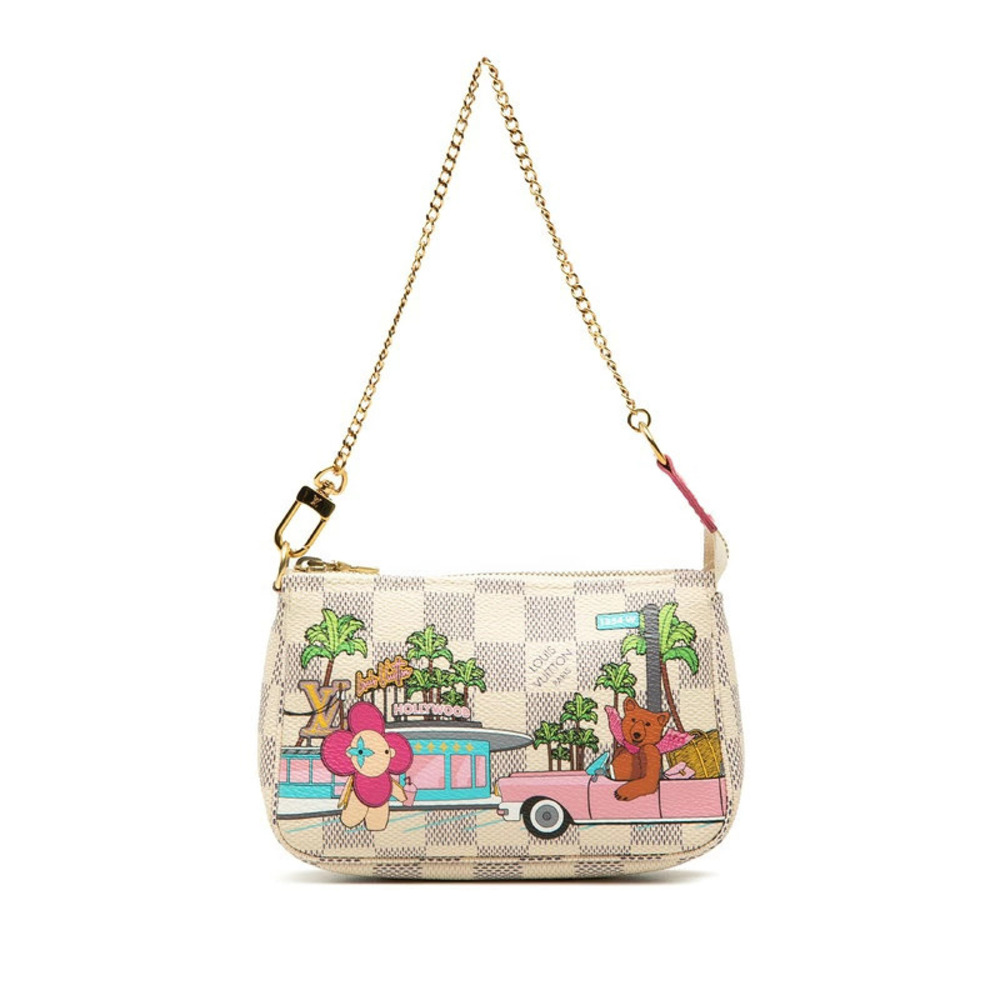 Louis Vuitton Damier Azur White Vivienne Accessoires Handbag White Multicolor